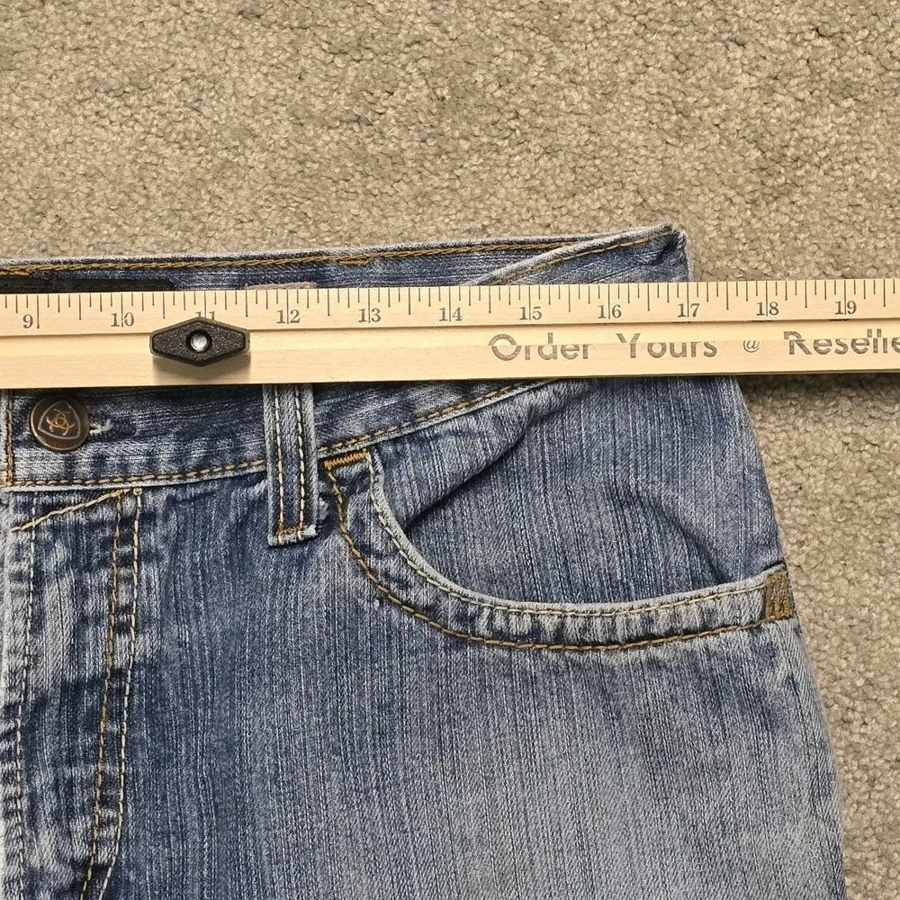 Ariat‎ FR M4 Relaxed Boot Cut Jeans Distressed Denim Men's 34x30 CAT2